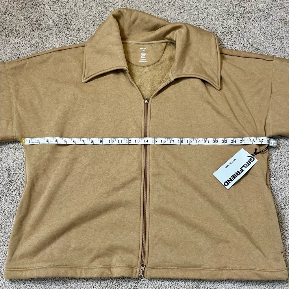 NWT Girlfriend Collective Light Brown Macie Two-Way Zip Layered Jacket Size XXXL - Picture 10 of 12